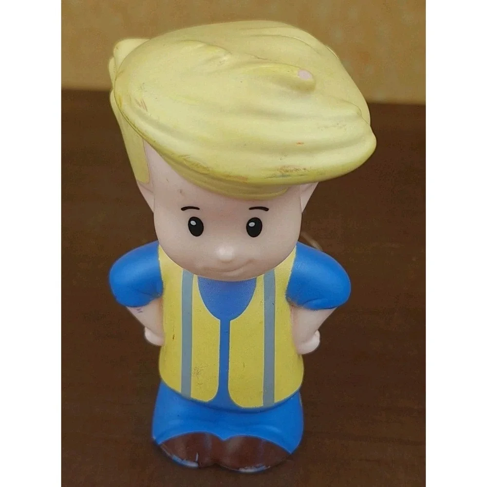 Fisher Price Little People EASTER TRAIN CONDUCTOR Eddie Boy in Yellow Vest
